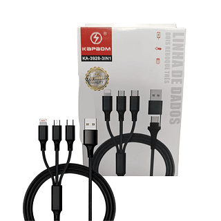Cabo 3 em 1 com Adaptador para USB