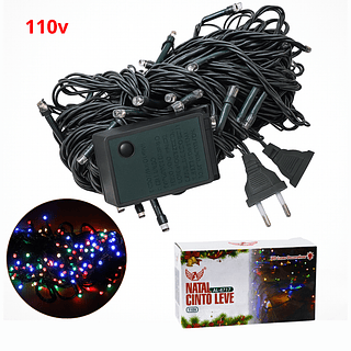 Pisca Pisca de Natal Colorido 10 METROS 100 Leds 110v