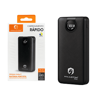 Power bank Portátil 10000mAh com display LED 4 em 1