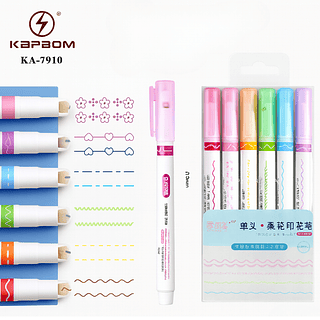 Canetinhas Marca Texto Roller Carimbo Desenhos Coloridos