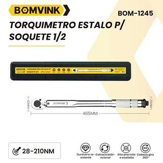 Torquímetro de Estalo P/ Soquete 1/2 28-210Nm Encaixe