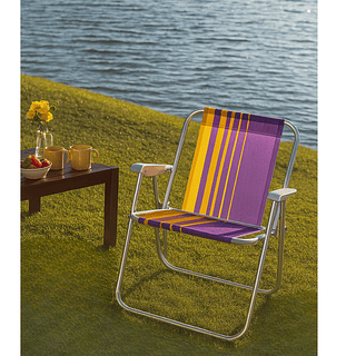 Cadeira de Praia Cores Ilustrativas (Cores Enviadas Aleatórias)