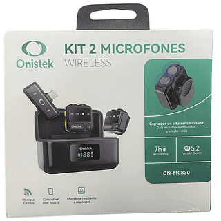 Kit Microfone de Lapela Alta Sensibilidade - Tipo C