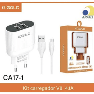 Carregador rapido O´GOLD 2USB 4.1A