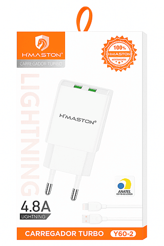 Carregador Turbo 2USB 4.8A iOS