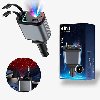 Carregador De Celular Para Carro 66w com laser Holográfico tipo-c e lightning