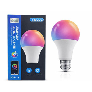 Lâmpada Smart RGB WiFi E27 8.5W com Ajuste de Intensidade