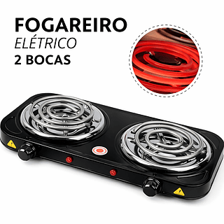 Fogão Elétrico 2 Bocas Portátil Camping Cooktop 2000W 220V