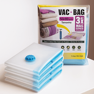 Saco a Vacuo para Organizar Roupas + Bomba de Sucção