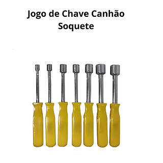 Jogo Kit De Chave Canhão Soquete Com 7 Peças