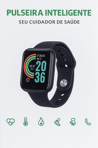 Relógio Smartwatch Android e IOS (APENAS PRETO E BRANCO)