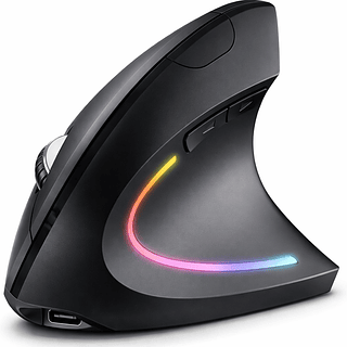 Mouse Vertical sem Fio RGB