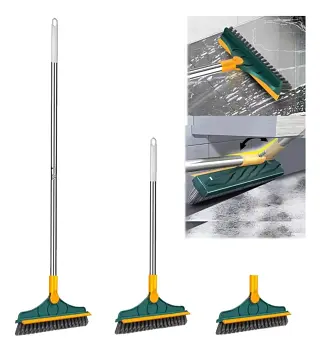 Vassoura Com Rodo Limpa Rejunte Cantos Difíceis