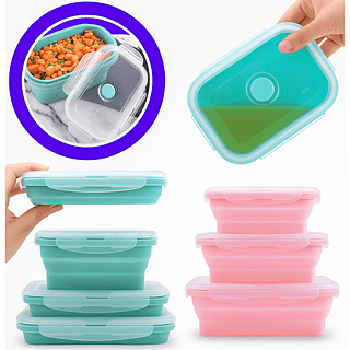 Conjunto 3 Marmitas Retrátil Silicone Compacta Versátil P M G