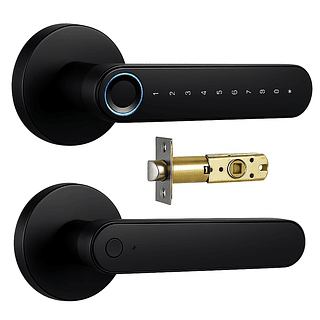 Fechadura Maçaneta Digital Biométrica Senha Biometria Cartão e Chave Física