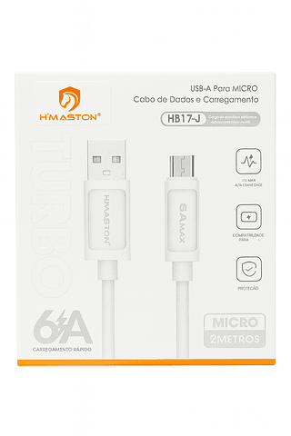 Cabo USB Micro Turbo 6A 2M