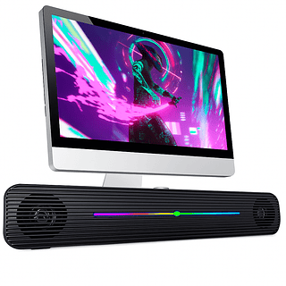 Caixa de Som Soundbar 2.0 12W LED RGB Para TV Notebook PC Gamer