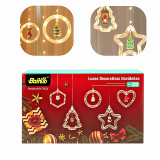 Cortina de Luzes de Natal Branco Quente Pingentes Acrílicos 3M Bivolt