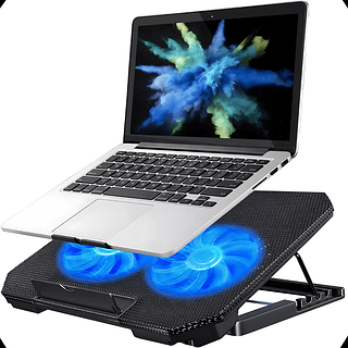 Suporte Notebook com 2 Cooler Fan Ventoinhas Base Mesa Led