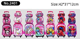 Kit Mochila de Rodinhas 3em1 3D para menina (VARIADOS)