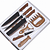 Jogo De Facas Kit Churrasco 8 Peças Cabo Marrom