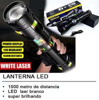Lanterna led canhao de luz que ilumina o ceu 7000k 8 baterias 1500 metro de distancia