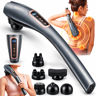 Massageador 6 Cabeças 10 Intensidades Ergonomico portátil sem fio