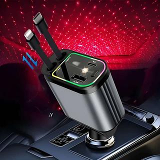 Carregador De Celular Para Carro 66w com laser Holográfico tipo-c e lightning