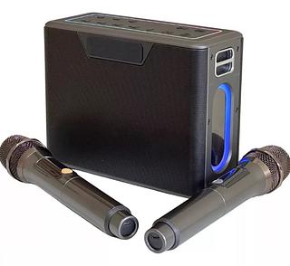 Caixa De Som Karaokê 2 Mic Com 120w De Pura Potência HMASTOM