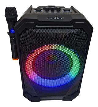 Caixa De Som Sombox Dxk103 Radio Fm Bluetooth 200w Microfone