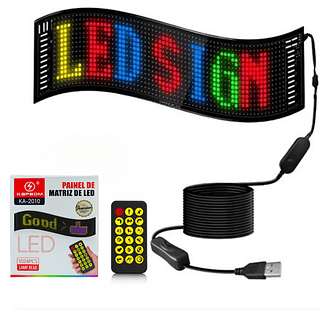 Painel de Matriz de Led Flexível RGB 37x9cm