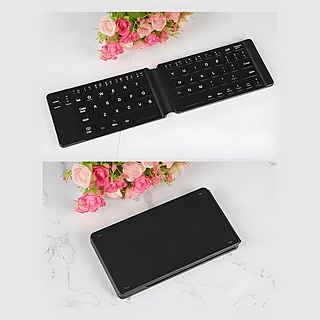Teclado Sem Fio Bluetooth Dobrável Portátil Ultrafino Mini