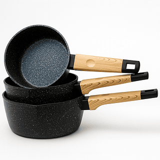 Conjunto de 3 Panelas Antiaderente Revestimento Nano Granito Cerâmica