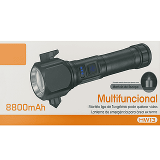 Lanterna LED Multifuncional 8800mAh Ponta de Martelo