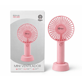 Mini Ventilador 800mAh (Rosa e Preto)
