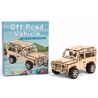 Carro Elétrico de Madeira DIY STEM 3D – Kit Educativo de Engenharia com Motor para Montar