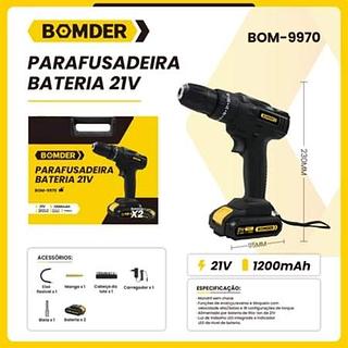 PARAFUSADEIRA BATERIA 21V 1200mAh 2 baterias