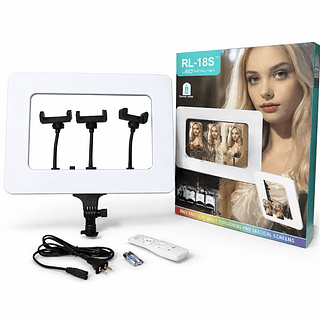 Ring Light Retangular LED Profissional com Triplo Suporte para Celular