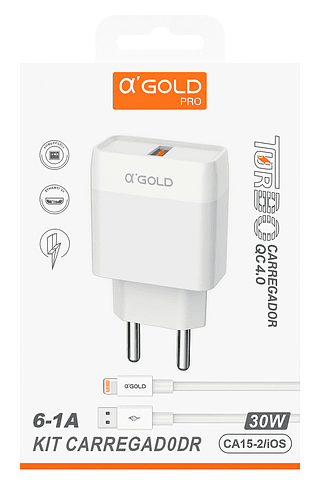 Kit Carregador Turbo 30W 6.1A iOS