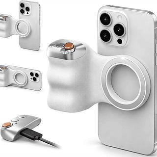 Grip Magnético Profissional com Botão Disparador para Fotos – Estilo Câmera DSLR USB