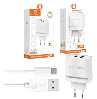 Carregador H’MASTON pro 2USB 4.8A TIPO-C