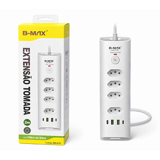 extensão de tomada/filtro de linha USB e Tipo-c B-Max