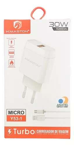 Carregador Turbo 30W USB V8 1USB HMASTOM