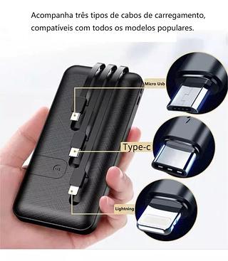 Power Bank com 3usb 10000mah