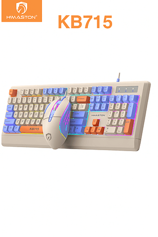 Kit Teclado + Mouse Gamer Com Blocos Coloridos H'MASTON com fio
