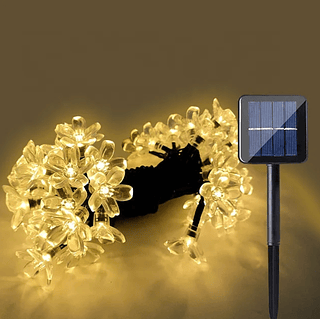 Luz Decorativa Flor de Sensor Solar (Branco Quente) 5M