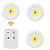 Kit 3 luminarias adesivas com controle 3AAA