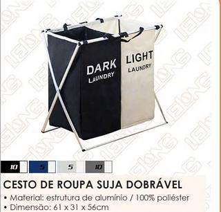 Cesto de roupa suja dobravel 2 em 1