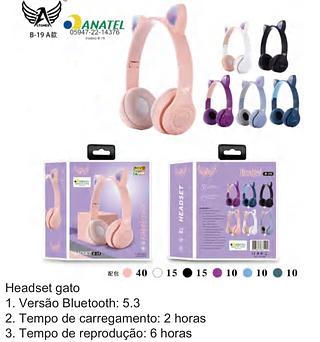 FONE GATINHO Headphone color patinha gato FONE GATINHO (caixa roxa)