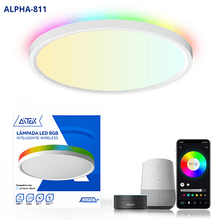 Luminária de Teto Inteligente LED RGB 24W+3W (MAIOR)